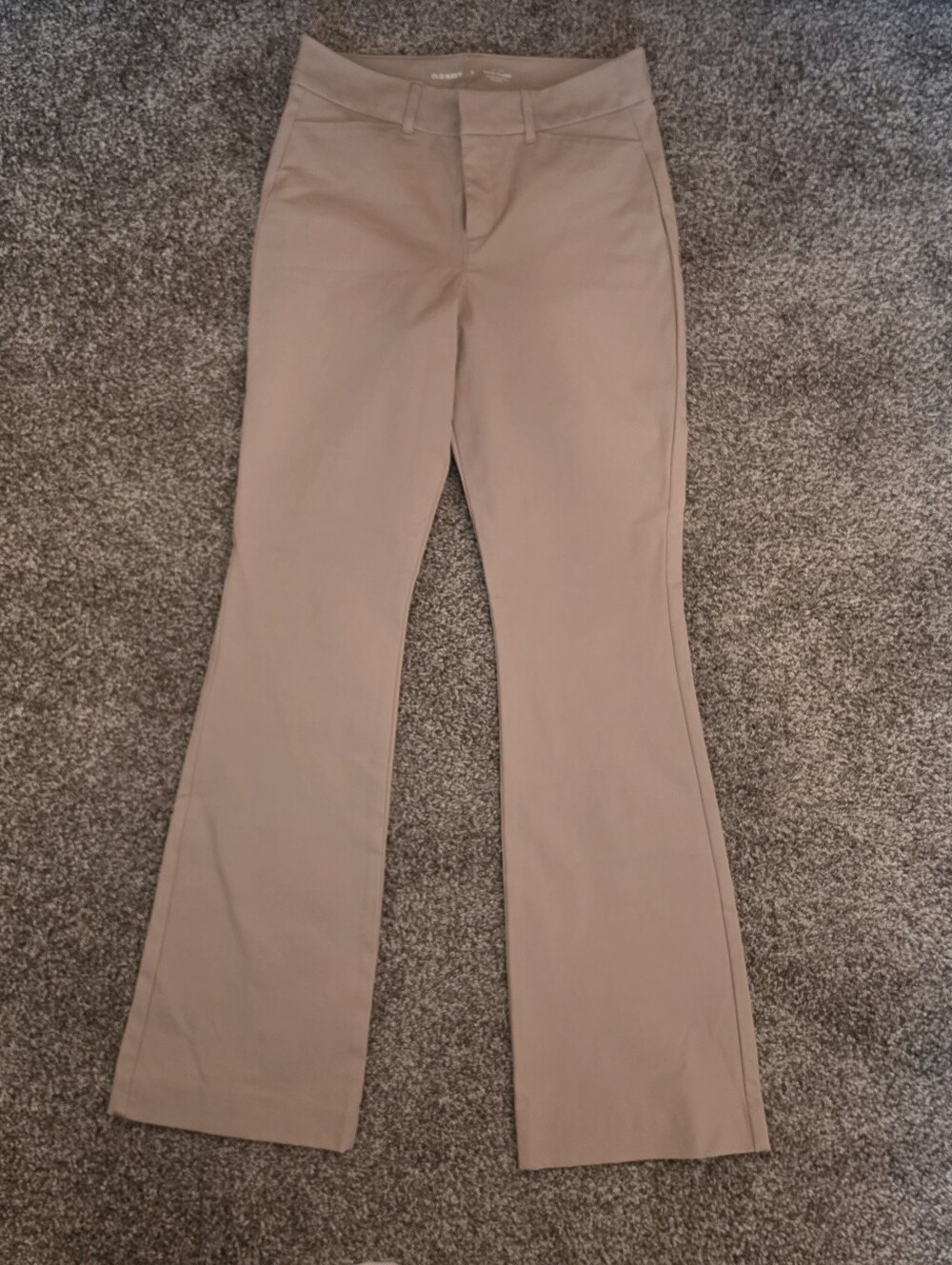 Old Navy Womans High Rise Pixie Flare Hidden Pocket Tan Pants
